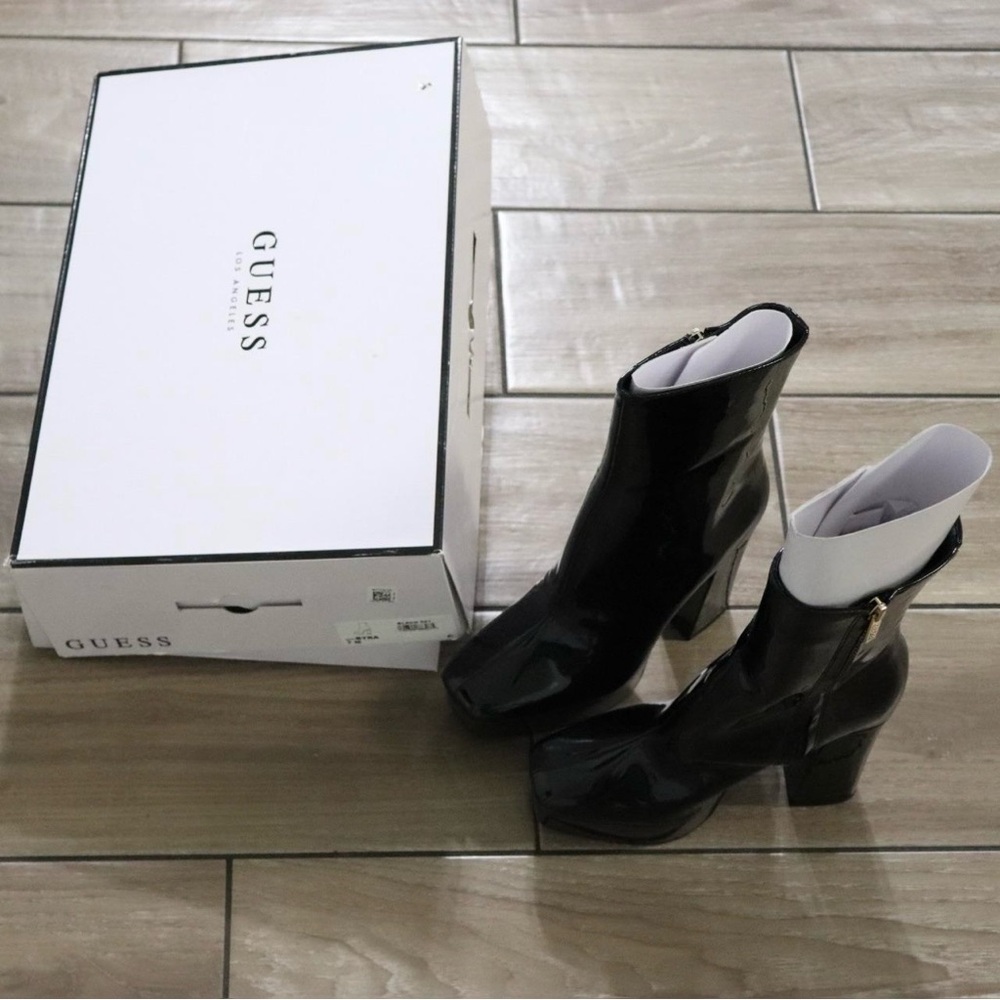 Guess Black Patent Platform Ankle Booties - Picture 2 of 3